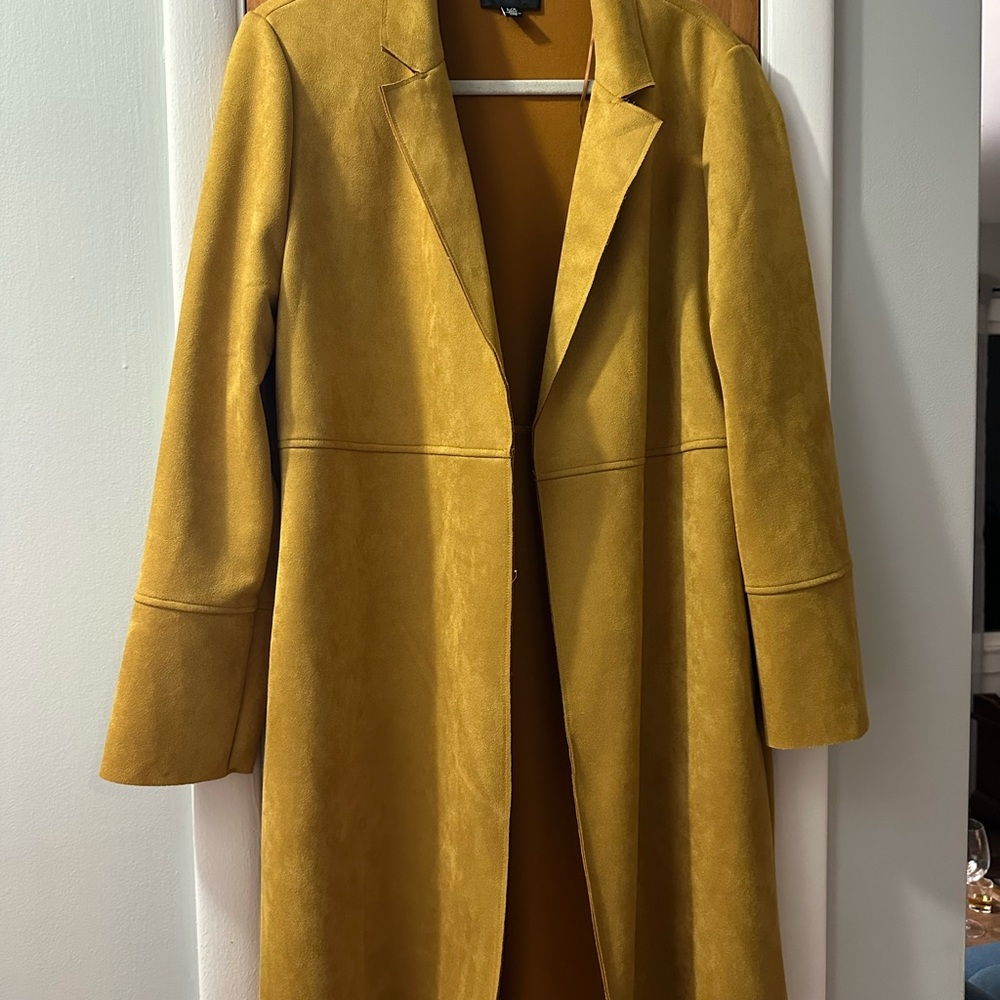 Premise Faux Suede Thin Car Coat Mustard